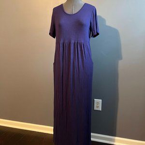 J Jill Dress XS Long Knit Purple Maxi Dress with Pockets